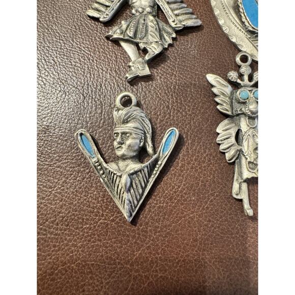 Vintage 70’s Silver Toned Kachina Thunderbird Tribal Pendant Lot Of 4 - No Chain - Picture 2 of 10